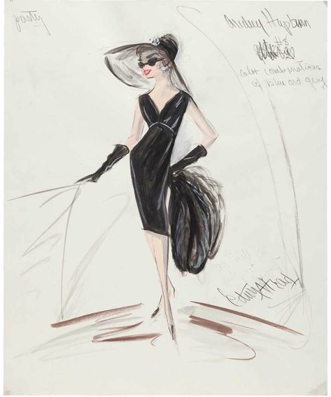 Edith Head Sketches, Edith Head Designs, Edith Head Fashion, Vintage Sketches, Head Sketch, Costume Design Sketch, Best Costume Design, American Fine Art, Edith Head