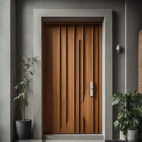 Luxurious Wooden Flush Door #alka_fabrication_and_interiors #interiordesign #interior_and_living #modulardinningroom #modularkichen Modern Wooden Doors Bedrooms, Home Main Door Design Entrance, Entrance Door Design Apartment, Door Designs For Home, Modern Wooden Door Design, Modern Home Entrance, Statement Door, Entry Door Designs, Door Design Ideas