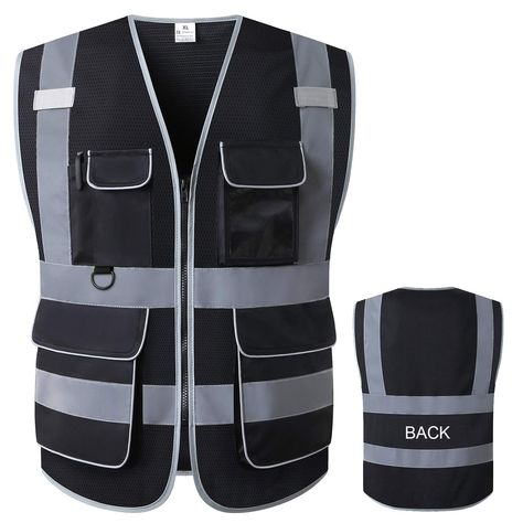 PRICES MAY VARY. 100% Polyester Zipper closure Machine Wash 【QUALIFIED MATERIALS】 LOHASWORK safety vest for men or women is made of 100% polyester mesh fabric,lightweight,breathable and durable. 2" reflective strip covers chest, waist and back which provides 360°protection during work or outdoor activities. All materials of our reflective vest are ANSI approved and Machine Washable at 40 or 60�℃ 【360° VISIBILITY SAFETY】 This high visibility safety vests reflective are fully compliant with ANSI/IS Pocket Radio, Vest For Men, Reflective Vest, Safety Vest, Tactical Clothing, Safety Clothing, Workplace Safety, Colors Orange, Bike Run