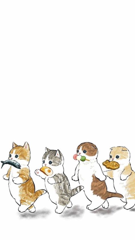 Ciao Salut Wallpaper, Cute Cat Print, Ciao Salut Cat Wallpaper, Cute Cat Wallpaper Cute Cat Wallpaper Aesthetic, Cat Art Background, Mofusand Wallpaper Iphone, Cat Kawaii Wallpaper, Cat Doodle Wallpaper, Mofusand Wallpaper