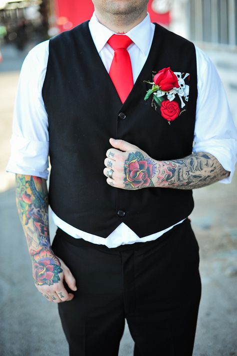 Gothabilly Fashion Men, Rockabilly Mens Wedding Attire, Men’s Rockabilly Style, Red Rock Wedding Las Vegas, Viva Las Vegas Rockabilly, Groom Suspenders, Rockabilly Men, Rockabilly Wedding, Rock Wedding