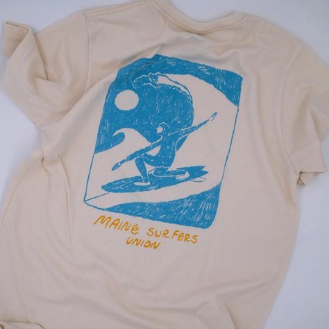 MSU x Ty Williams "Night" T-Shirt - Natural | Maine Surfers Union Ty Williams, 2025 Graphic, Surfer Fashion, Logo Branding Inspiration, Human Illustration, Summer 25, Surf Club, Surfer Style, Product Ideas