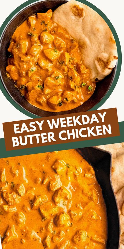 You are going to LOVE the amazing flavor in this easy Butter Chicken recipe! This simple dinner idea is perfect for beginners and includes step-by-step photos for a great meal for the whole family. Weekday Dinners Families, Weekday Dinner Ideas Families, Weekday Dinner Ideas, Easy Butter Chicken Recipe, Simple Dinner Ideas, Easy Butter Chicken, Butter Chicken Recipe Easy, Crispy Chicken Tenders, Easy Crockpot Chicken