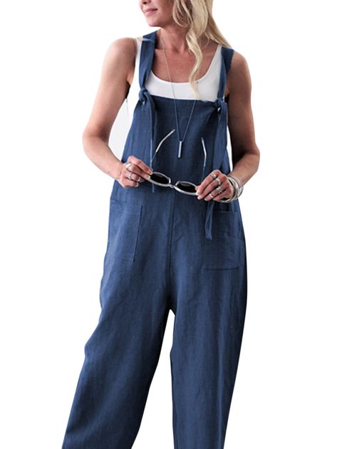 Free 2-day shipping. Buy Linen Jumpsuits for Women Casual Loose Straps Overalls Baggy Wide Leg Harem Pants Rompers Dungarees Playsuit Trousers at Walmart.com Asos Jumpsuit, Overalls Jumpsuit, Sweat Vintage, Overalls Casual, Linen Overalls, Dance Women, Rompers Womens Jumpsuit, Baggy Trousers, Cotton Jumpsuit