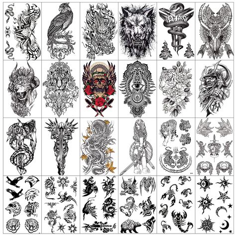 Realistic Fake Tattoos, Metallic Tattoo Temporary, Arm Temporary Tattoos, Tattoo Designs And Meanings, Best Tattoo Designs, Temporary Tattoo Stickers, Arm Tattoos For Guys, Fake Tattoos, Halloween Stickers