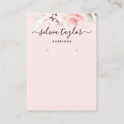 Calligraphy Rose Gold Floral Earring display logo Business Card Spray Tan Machine, Mobile Tanning, Tanning Studio, Earring Card Display, Small Business Marketing Ideas, Business Marketing Ideas, Hairstylist Business Cards, Jewelry Display Cards, Business Card Design Inspiration