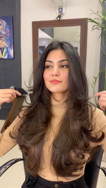 Nasir Khan Salon on Instagram: "Maintaining a mid-back, waist- or hip-length mane is not always a breeze. If you want to alleviate your hair care, layered haircuts for long hair are the best way to go.Face framing layers for long hair offer extra volume and body without looking too choppy. It will soften this hairstyle and accentuate your features. ❇️For more appointments please call at 03345017113 / 03331669929 / 051-8732426 / 8 #hair #haircut #hair #hairstyles #hairtransformation #hairtutoria Waist Length Hair Long Layers, Haircut For Waist Length Hair, Layers For Long Hair, Layered Haircuts For Long Hair, Haircut Design, Waist Length Hair, Haircuts For Long Hair With Layers, Framing Layers, Face Framing Layers