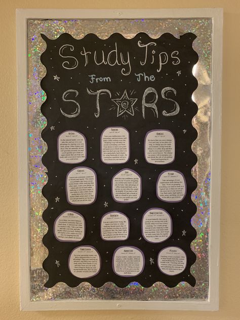 Study tips by astrological sign RA board for finals week Ra Aesthetic, Where Is Ra Sign, Res Life Bulletin Boards, Door Decks, Ra Door Decs, College Bulletin Boards, Ra Themes, Ra Boards, Bulletin Board Design