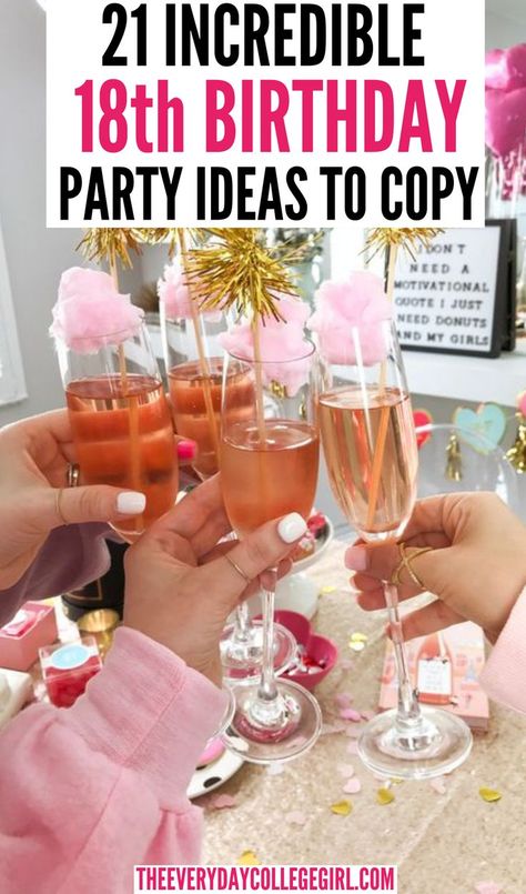 18th Birthday Party Ideas 18th Birthday Ideas For Girls, 18th Birthday Party Ideas, 18th Party Ideas, Day Party Ideas, Party Planning Checklist, Girls Party Decorations, Birthday Drinks, Birthday Dinner Party, Diy Event