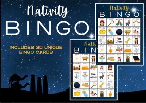 Christmas Church Games, Nativity Bingo, Christ Birth, Christian Christmas Games, Christmas Bingo Printable, Bingo Christmas, Christmas Bingo Cards, Printable Christmas Games, Christmas Bingo