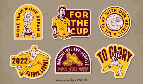 Sports Team Merch Ideas, Soccer Design Graphics, Soccer Logo Design Ideas, Soccer Branding, Soccer Graphic Design, Canva Retro, Soccer Graphics, Football Merch, Merch Stickers