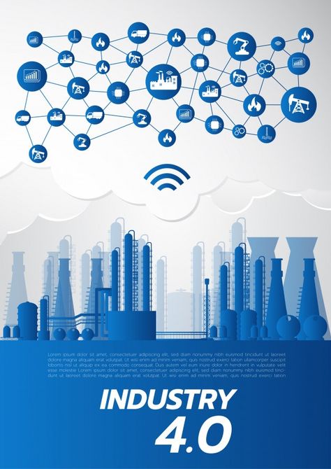 Industry 4.0 concept Premium Vector | Premium Vector #Freepik #vector #business #technology #icon #cloud Overwatch Wallpapers, Natural Philosophy, Research Poster, Digital Key, Fashion Poster Design, Business Poster, Technology Icon, Tech Innovation, Digital Marketing Tools