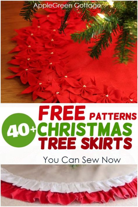 Christmas Tree Skirts Patterns Free, Easy Tree Skirt, Tree Skirt Sewing, Diy Tree Skirt, Tree Skirt Ideas, Christmas Tree Skirt Pattern, Skirts Patterns, Christmas Tree Skirts Patterns, Skirt Pattern Free