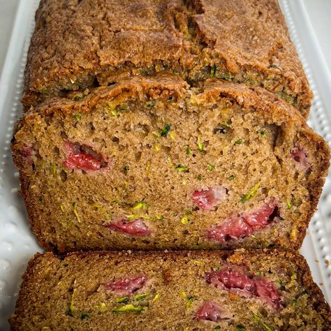 Strawberry Zucchini Muffins, Strawberry Zucchini Bread, Strawberry Zucchini, Rhubarb Oatmeal Muffins, Zucchini Breads, Strawberry Bread Recipe, Carrot Zucchini Muffins, Easy Zucchini Bread Recipes, Strawberry Bread Recipes