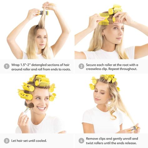 The Roller Club Curling Hot Hair Rollers - Drybar | Sephora Hot Roller Curls, Big Bouncy Curls, Bangs And Layers, Roller Curls, Perfect Blowout, Hot Rollers Hair, Hot Rollers, Voluminous Curls, Bouncy Curls