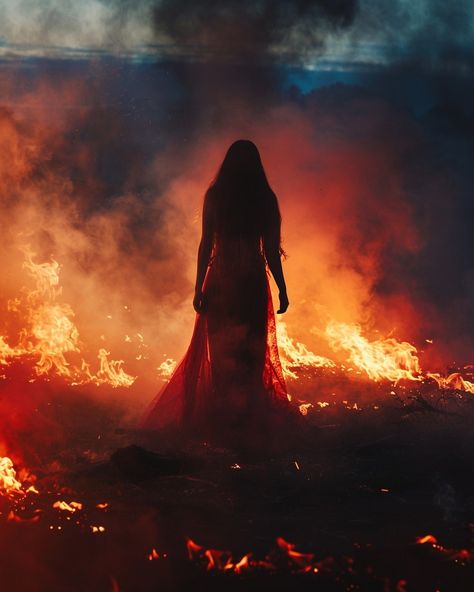 Fire Woman Aesthetic, Fire Girl Aesthetic, Fire Witch Art, Illusions Aesthetic, Magic Witch Aesthetic, Fire Magic Aesthetic, Fire Witch Aesthetic, Dark Magic Aesthetic, Happy Beltane