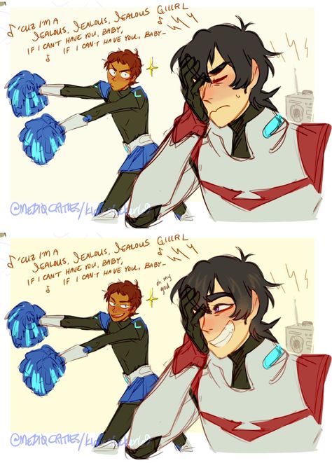 This is so cute omg also it has come to my knowledge that both Keith and Lance's VA can sing if they don't do a duet at some point imma holler Lance X Keith Comic, Lance X Keith, Klance Cute, All Out Anime, Klance Fanart, Klance Comics, Voltron Funny, Voltron Comics, Form Voltron