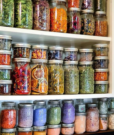 Garden Pantry, Store Fruit, Herbal Tea Garden, Spice Garden, Herb Jar, Spice Shelf, Garden Herbs, Farm Lifestyle, Herbal Apothecary