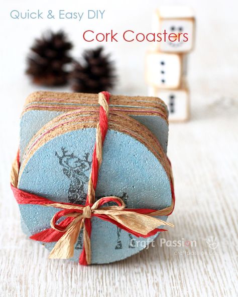 Easy Gifts To Make, Diy Cork, Coasters Diy, Make Craft, Coaster Crafts, Cork Diy, Easy Diy Gifts, Diy Coasters, Cork Coasters