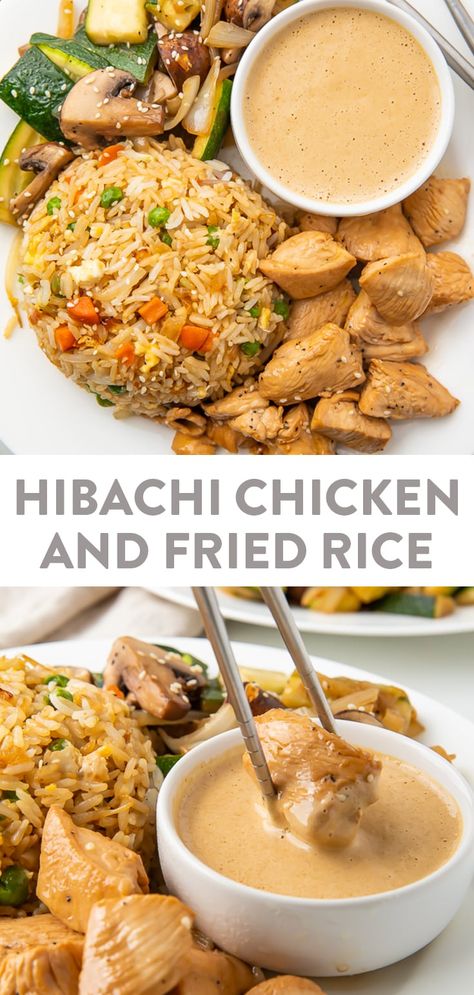 Rice Dinner Recipes, Fried Rice Dinner, Chicken With Fried Rice, Hibachi Recipes, Hibachi Chicken, Rice Recipes For Dinner, One Pot Dinners, Rice Dinner, Health Dinner