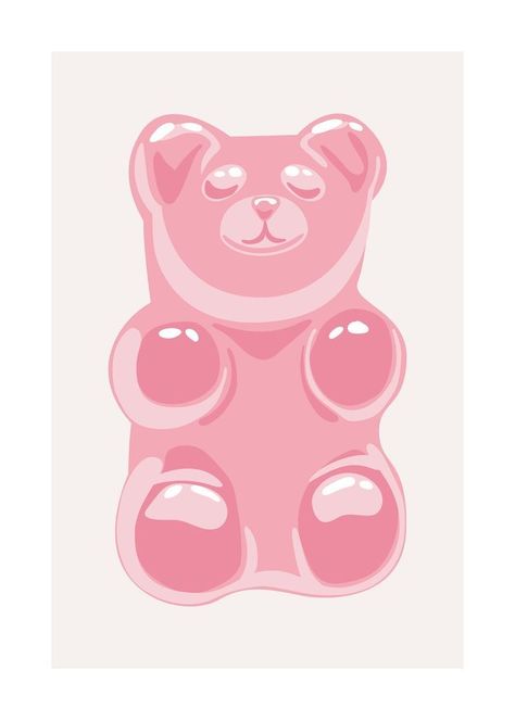 Image Girly, Preppy Prints, Bear Poster, Printable Wall Collage, Pink Bear, Bear Illustration, Pink Posters, Preppy Wallpaper, Arte Inspo