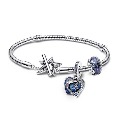 Pandora Star Bracelet, Blue Pandora Bracelet, Silver Jewelry Stack, Navy Blue Jewelry, Pandora Star, Pandora Bracelet Charms Ideas, Pandora Bracelet Designs, Jewelry Pandora, Bracelet Pandora