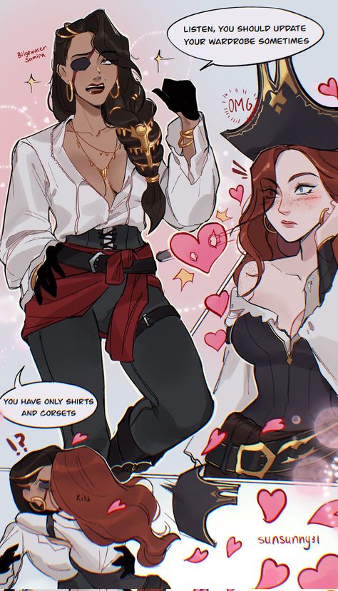 Miss Fortune League Of Legends, Miss Fortune, Online Comics, Lesbian Art, Yuri Manga, Lgbt Art, Queer Art, Yuri Anime, Arte Inspo