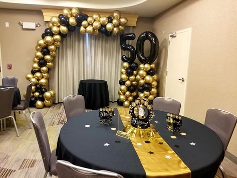 Decoration Ideas Party, 75th Birthday Decorations, 55 Birthday, 75 Birthday, 50th Birthday Party Ideas For Men, Black And Gold Party Decorations, 75th Birthday Parties, Photo Area, 55th Birthday