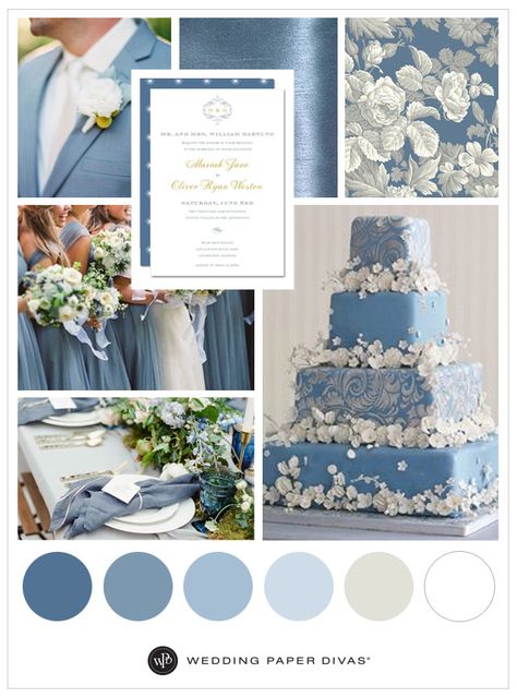 beautiful dusty blue wedding theme White Dusty Blue Wedding, Light Blue And Silver Wedding, Dusty Blue Summer Wedding, Dusty Blue Wedding Theme, Blue Wedding Decorations, Blue Wedding Theme, Paper Divas, Blue And White Wedding, Blue Wedding Inspiration