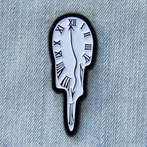 Melting Clock Enamel Pin - Ectogasm Art Trippy Clock Drawing, Melting Clock Drawing, Melted Clock, Apt Aesthetic, Clock Project, The Persistence Of Memory, Clock Drawings, Melting Clock, Romance Gifts