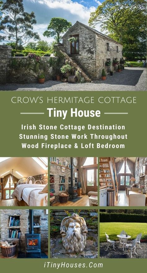 Stone Tiny House, Stone Cottage House Plans, Tiny Home Build, Cottage Ireland, Tiny Home Cost, Irish Vacation, Cottage Tiny House, Pre Fab Tiny House, Fairy Tale Cottage