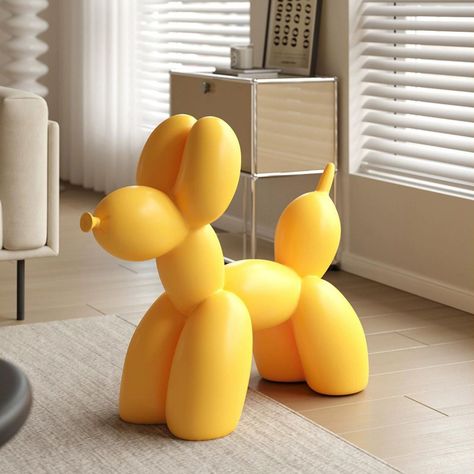 Balloon Animal Sculpture, Novelty Chair, Weird Chairs, Emily Room, Happy Decor, Dog Chair, Funky Room, Kawaii Decor, Animal Chair