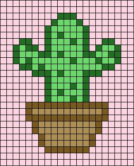 Plant Pearler Beads, Cactus Alpha Pattern, Plant Perler Bead Patterns, Plants Pixel Art, Cactus Pixel Art, Plants Cute, Perler Bead Mario, Cactus Cross Stitch, Plant House