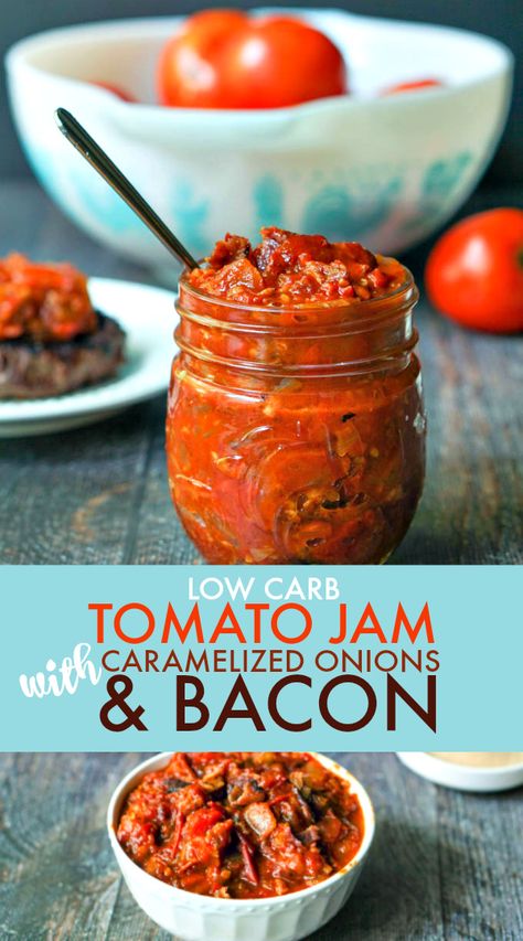 Bacon Tomato Jam, Bacon Jam Recipe, Tomato Jam Recipe, Savory Jam, Onion Jam, Tomato Jam, Easy Bacon, Bacon Tomato, Bacon Jam