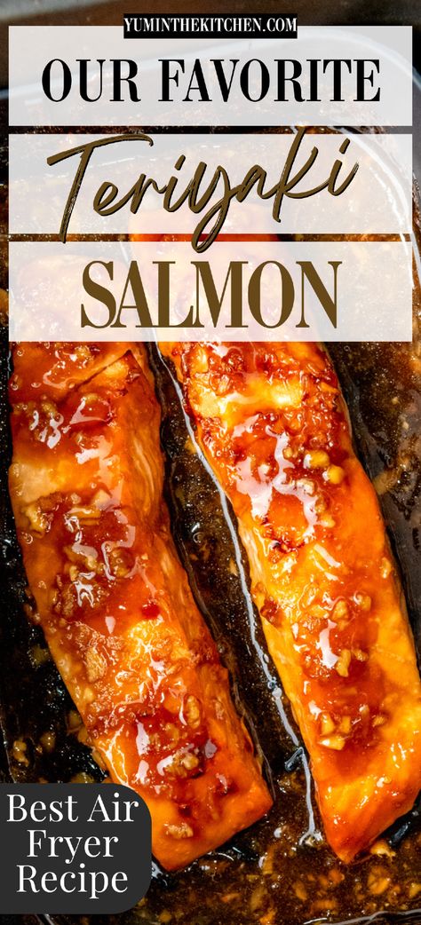 Make this Healthy Teriyaki Salmon recipe in the air fryer for a quick, nutritious dinner. A simple glaze made from brown sugar, garlic, and teriyaki sauce creates a crispy, flavorful crust on the salmon. This easy recipe is perfect for busy weeknights or when you want something light and delicious! How To Cook Trout In Air Fryer, Teriyaki Air Fryer Salmon, Salmon And Shrimp Recipes Air Fryer, Airfryer Salmon Filets, Steel Head Trout Recipes Air Fryer, Salmon In The Air Fryer Recipes, Salmon Glaze Recipes Brown Sugar, Air Fry Salmon Recipes, Airfryer Salmon Recipes