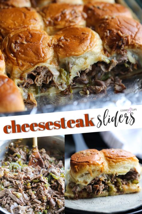 Philly Steak And Cheese Sliders, Roast Beef Cheese Steak, Philly Cheese Steak Sliders Roast Beef, Philly Sliders Cheesesteak, Philly Cheese Steak Sliders Crock Pot, Philly Cheesesteak Sliders Hawaiian Rolls, Philly Cheese Steak Sandwich Recipe Hawaiian Rolls, Steak Um Sliders, Steak And Cheese Croissant