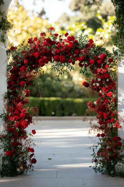 Discover the Best Wedding Arch Flowers ➡️ Our collection of 80+ ideas features the most beautiful blooms for your ceremony. From classic roses to unique wildflowers, these wedding arch flowers will make your day truly special. Click to see all the options and get inspired now. Red Rose Arch Wedding, Rose Arch Wedding, Wedding Flower Arch, Rose Arch, Eucalyptus Wedding Bouquet, Table Flower Arrangements, Purple Wedding Bouquets, Flower Arch, Arch Wedding