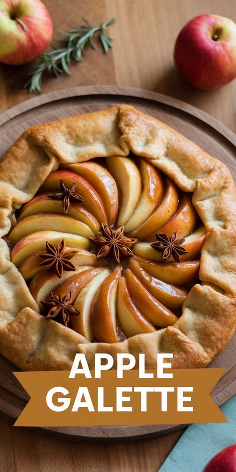 This Apple Galette is the perfect rustic dessert! Sweet, cinnamon-spiced apples wrapped in a flaky, buttery crust—simple yet elegant, and perfect for any occasion. Galette Recipe Desserts, Rustic Apple Galette, Apple Galette Recipe, French Desserts Easy, Rustic Dessert, Apple Galette, Sweet Pies, Galette Recipe, French Dessert