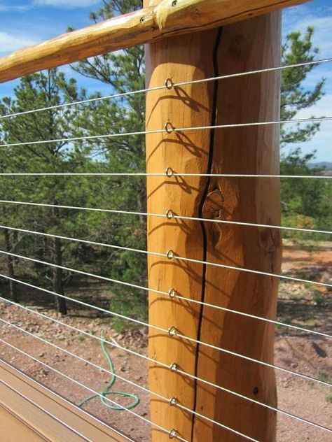 Deck Railing Design, Patio Deck Designs, Farm Fence, Cable Railing, Deck Decorating Ideas On A Budget, Dog Fence, Deck Railings, Backyard Fences, Railing Design