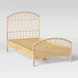 Rattan Bed Frame, Rattan Bed, Twin Headboard, Curved Headboard, Kids Headboard, Kids Bed, Pillow Fort, Twin Bed Frame, Toddler Bedrooms