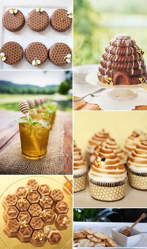 Baby Shower Themes Neutral Fall, Bee Theme Charcuterie Board, Sweet As Can Bee Baby Shower Theme, Honey Themed Food, Bee Centerpiece Ideas, Bee Themed Baby Shower Ideas, Bee Favors, Favours Ideas, Bee Favor