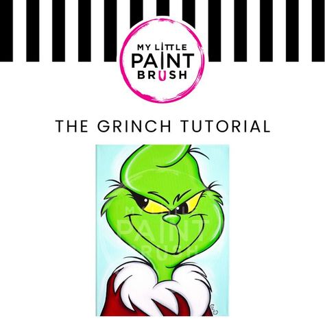 Free step by step paint tutorial. Christmas craft projects. Grinch art How To Paint The Grinch, Easy Grinch Painting, Grinch Nails Short, The Grinch Painting, Easy Grinch Nails, Grinch Canvas Painting, Easy Step By Step Painting, Grinch Art, Grinch Nails