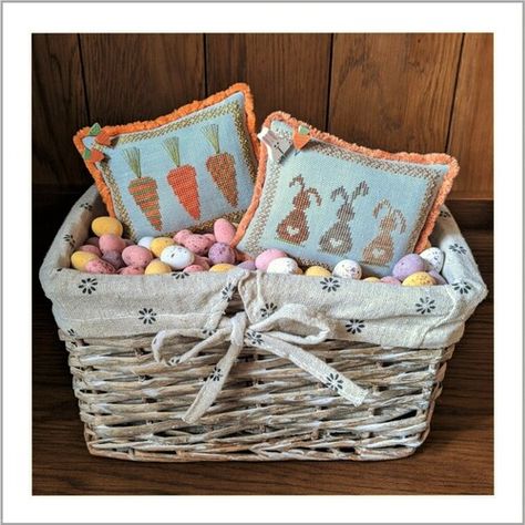 Spring Baskets, Easter Cross Stitch, Free Cross Stitch Designs, Cross Stitch Sampler Patterns, Free Cross Stitch Patterns, Free Cross Stitch Charts, Cross Stitch Freebies, Stitch Sampler, Framed Cross Stitch