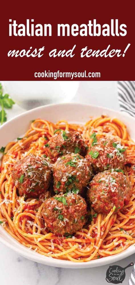 Italian Meatballs Italian Sausage And Beef Meatballs, Italian Meatballs Recipe Authentic, Meatballs For Spaghetti, Italian Meatball Recipes, Easy Homemade Meatballs, Ground Beef And Italian Sausage, Sausage Meatballs Recipes, Italian Sausage Spaghetti, Best Italian Meatball Recipe