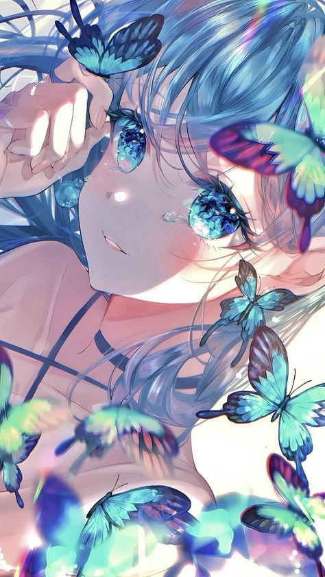 Butterfly Eyes, Roblox Games, Anime Butterfly, Anime Wallpapers, Cute Anime Wallpaper, Anime Artwork, Blue Wallpapers, Anime Scenery, Pretty Art