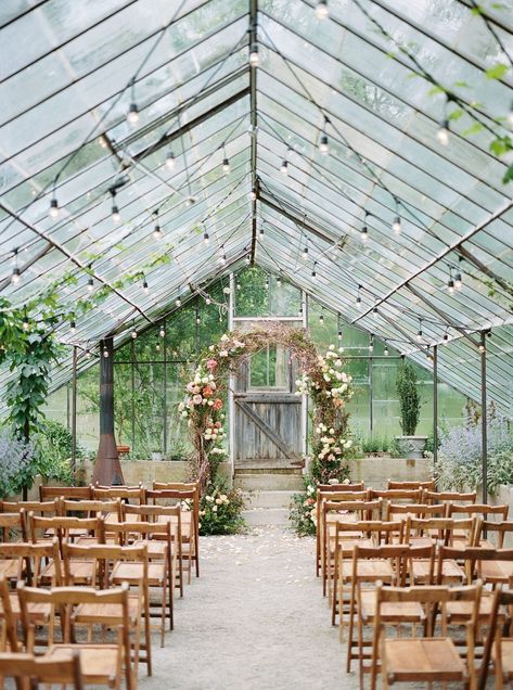 Wedding In A Glass House, Glass House Community Michigan, Micro Tent Wedding, Greenhouse Micro Wedding, Lowkey Backyard Wedding, Micro Wedding Michigan, Glass House Photoshoot, Glass House Wedding Decor, Winter Greenhouse Wedding