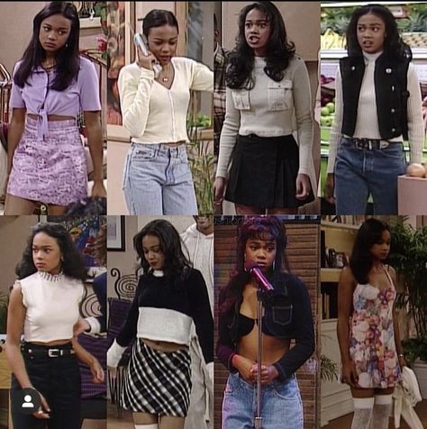 Melanin Outfits, Ashley Banks Outfits, Black 90s Fashion, Ashley Banks, Looks Hip Hop, 90’s Outfits, 90s Inspired Outfits, Tv Show Outfits, Tv Fashion