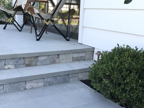 Bluestone Front Porch, Blue Stone Steps, Stone Stairs Outdoor Front Porches, Front Porch Steps And Pathway Ideas With Bluestone, Bluestone Front Entry Stoop, Bluestone Front Porch Steps, Front Porch Stone Steps, Bluestone Stairs Front Steps, Bluestone Steps