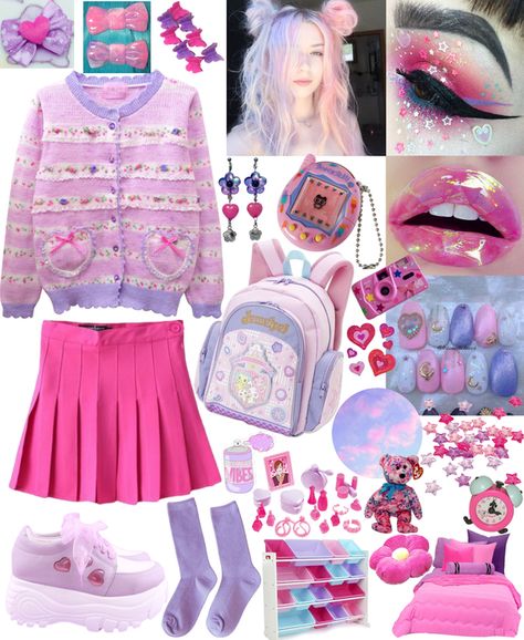 Candycore Aesthetic Outfits, Pink Kidcore, Bimbocore Outfits, Kidcore Outfit, Kidcore Clothing, Fem Outfits, Kawaii Outfit Ideas, Kawaii Outfits, Outfit Reference