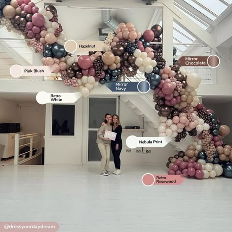 Kalisan Balloons Colors, Kalisan Balloons, Balloon Staircase, Balloon Color Schemes, Work Mood Board, Art Party Decor, Balloons And Flowers, Puja Decor, Work Mood